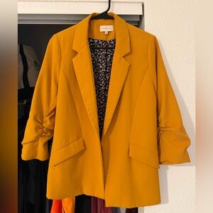 Skies Are Blue Mustard Blazer